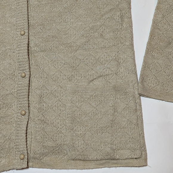 Vintage Penman's Oatmeal Cream Tan Button Down Knit Cardigan Woman Small - Picture 2 of 9